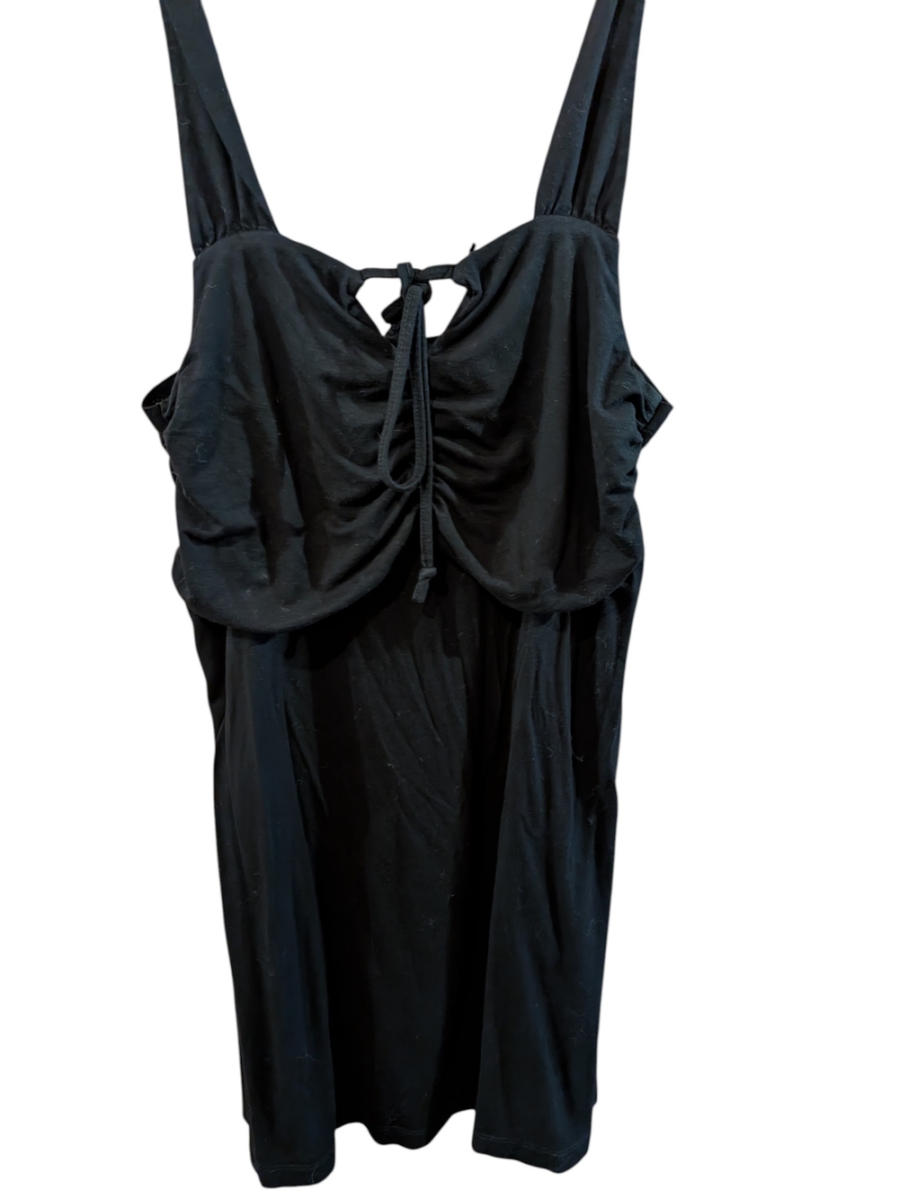 Tricotto Black Ruched Tie-Front Chemise